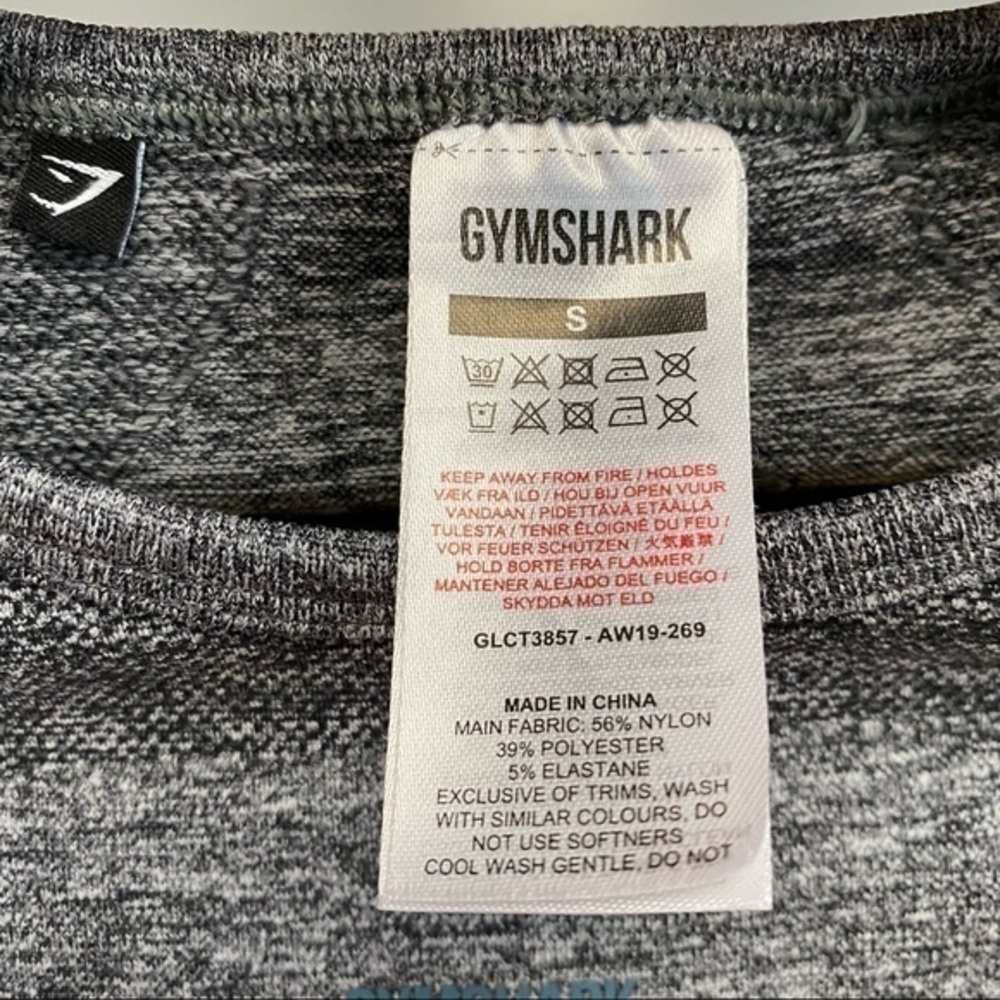 Gymshark Gray Flex Sports Long Sleeve Athletic Cutout Crop Top Small - Picture 11 of 14